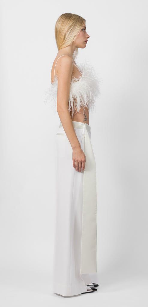 PHILOSOPHY DI LORENZO SERAFINI TOP CON PIUME