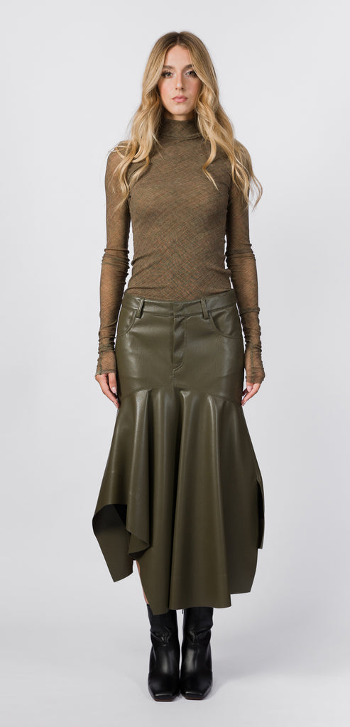 PHILOSOPHY BY LORENZO SERAFINI GREEN SKIRT WITH PADDLE