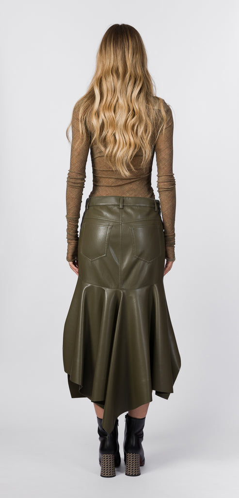 PHILOSOPHY BY LORENZO SERAFINI GREEN SKIRT WITH PADDLE