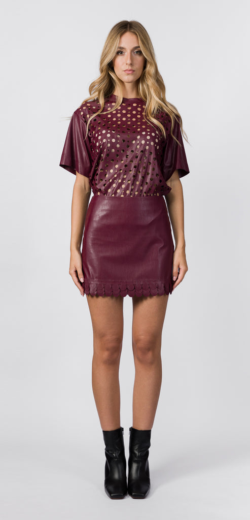SUOLI BURGUNDY SHORT SKIRT