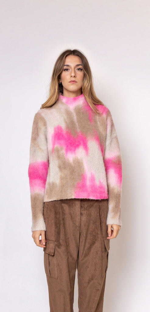 PESERICO EASY SWEATER IN PINK TRICOT