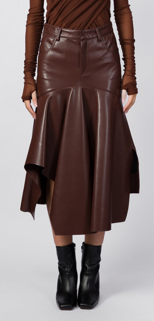 PHILOSOPHY BY LORENZO SERAFINI BORDEAUX SKIRT WITH PADDLE