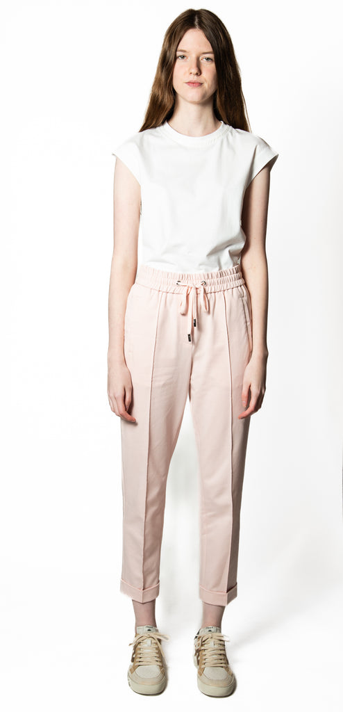 PESERICO EASY TROUSERS WITH PINK ELASTIC