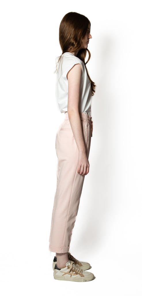 PESERICO EASY TROUSERS WITH PINK ELASTIC