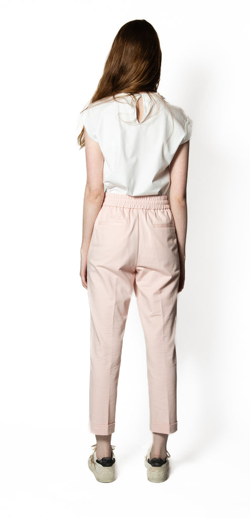 PESERICO EASY TROUSERS WITH PINK ELASTIC