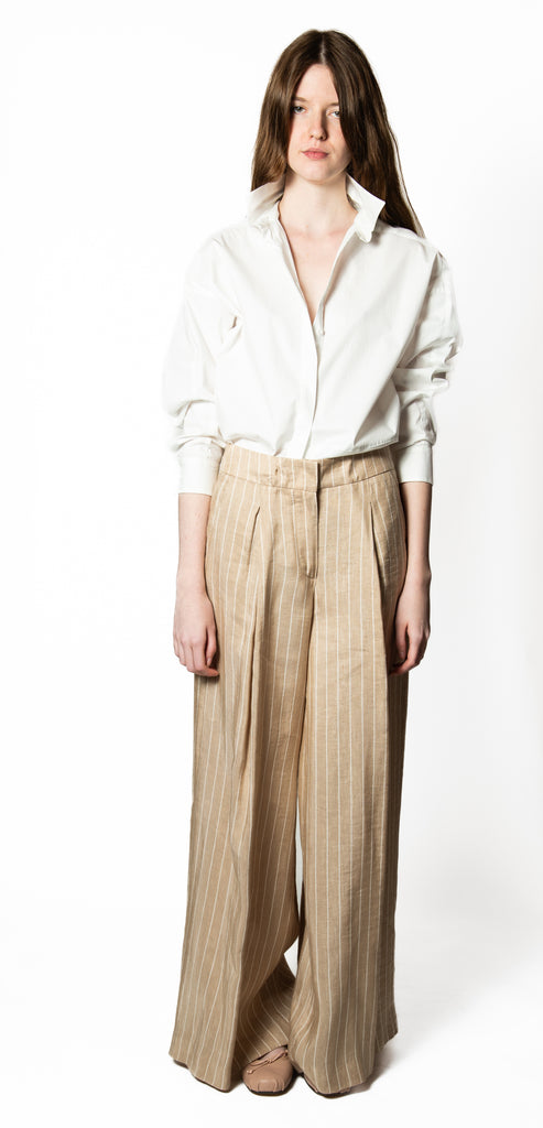 PESERICO EASY STRIPED TROUSERS