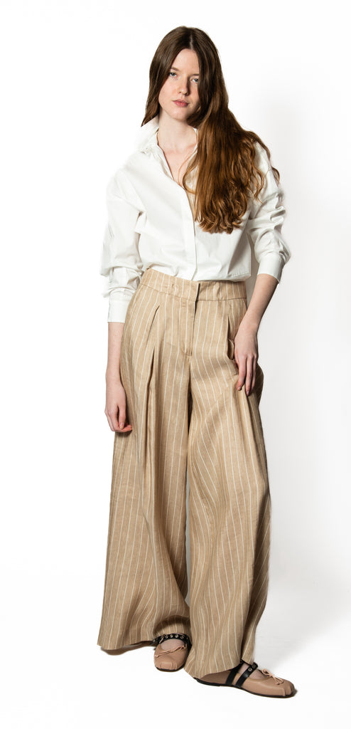 PESERICO EASY STRIPED TROUSERS