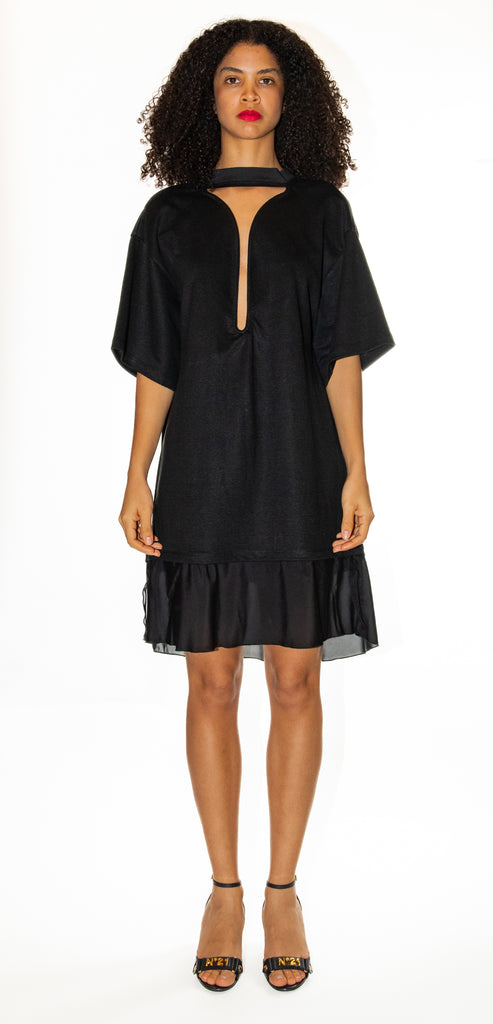 VICTORIA BECKHAM T-SHIRT DRESS IN BLACK