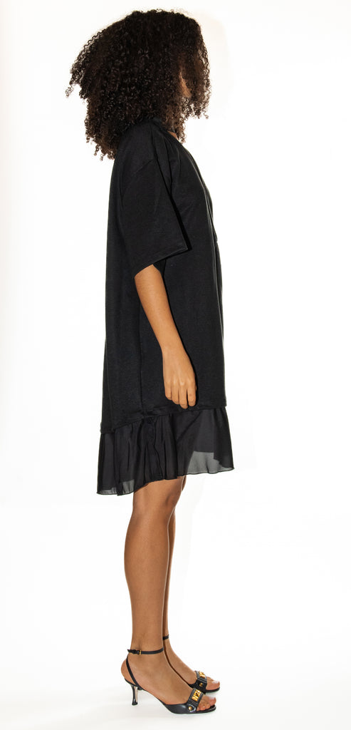 VICTORIA BECKHAM T-SHIRT DRESS IN BLACK