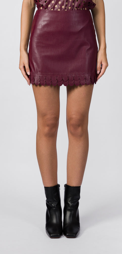 SUOLI BURGUNDY SHORT SKIRT