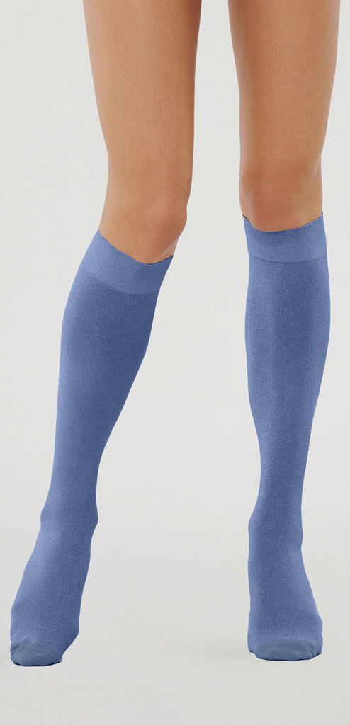 WOLFORD METALLIC W SUPPORT KNEE-HIGHS