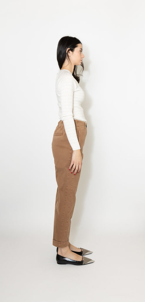 PESERICO EASY BROWN TROUSERS