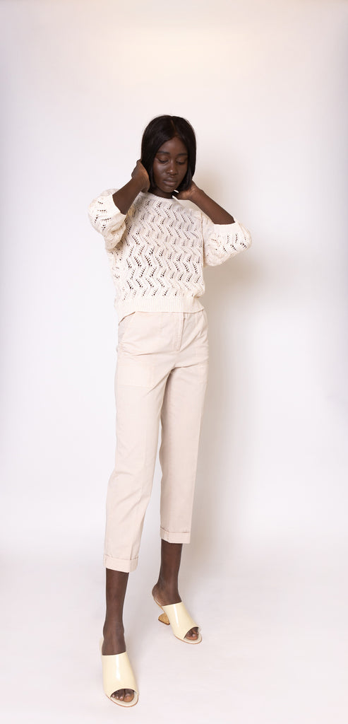 PESERICO EASY TROUSERS IN SAND COLOUR