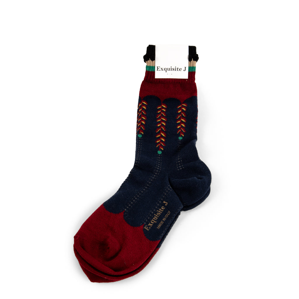 EXQUISITE J MILANO BLUE AND RED SOCKS
